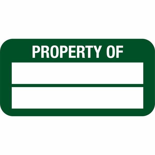 Lustre-Cal VOID Label PROPERTY OF Green 1.50in x 0.75in  2 Blank # Pads, 100PK 253774Vo2G0000